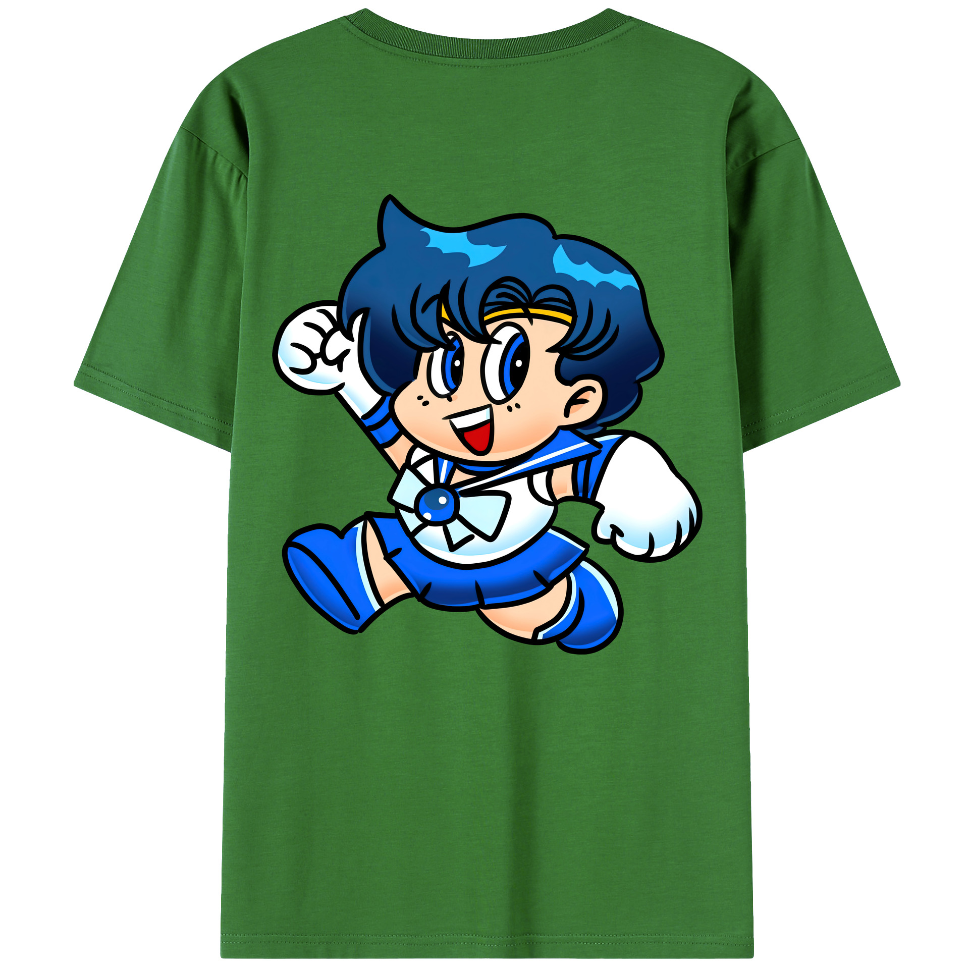 （画像用） 美少女戦士セーラームーン 水野 亜美 みずの あみ Sailor Moon Mizuno Ami レディース半袖Tシャツ(バックプリント)